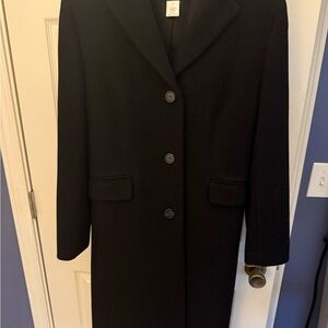 J. Crew Classic Wool/Cashmere  Trench Coat - Black, Size 6